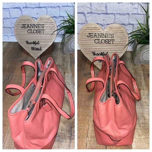 Coach 19681 Perforated Signature Leather Carryall Satchel Shoulder Bag - Picture 10 of 14